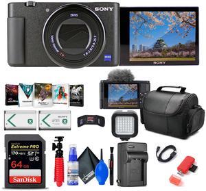 Sony ZV-1 Digital Camera + 64GB Memory Card + Photo Software + Battery + More