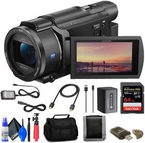 Sony FDR-AX53 4K Ultra HD Handycam Camcorder + 64GB Card + Bag + More