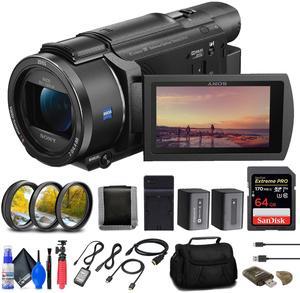 Sony FDR-AX53 4K Ultra HD Handycam Camcorder + 64GB Card + NP-FV70 + More