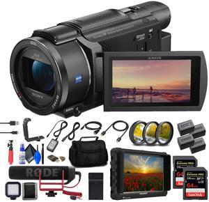 Sony FDR-AX53 4K Ultra HD Handycam Camcorder + 4K Monitor + Pro Mic + More