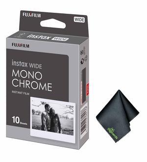 FUJIFILM INSTAX Wide Monochrome Instant Film (10 Exposures), Microfiber Cleaning Cloth, Bundle