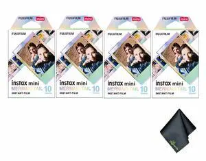 4xFUJIFILM INSTAX MINI Mermaid Tail Instant Film (10 Exposures), Microfiber Cleaning Cloth, Bundle