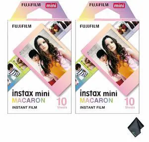 2xFUJIFILM INSTAX MINI Macaron Instant Film (10 Exposures), Microfiber Cleaning Cloth, Bundle