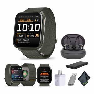 Garmin Venu X1, Thin and Lightweight GPS Smartwatch, Moss with Titanium Caseback