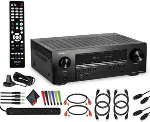 Denon AVR-S570BT 5.2-Channel A/V Receiver Bundle
