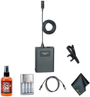 Audio-Technica Pro 70 Cardioid Lavalier Microphone, 4xAA Batteries With Charger