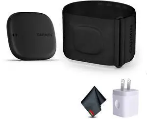 Garmin Index Sleep Monitor, S/M, USB Wall Charger Adapter White Cube, Microfiber Cleaning Cloth, Bundle