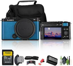Panasonic Lumix S9 Camera (Blue), 64GB SF-M Tough Series UHS-II SDXC Memory Card
