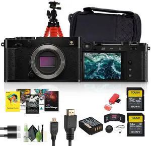 FUJIFILM X-E5 Mirrorless Digital Camera (Black), 2x 64GB UHS-II SDXC Memory Card
