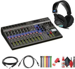 Zoom LiveTrak L-12-12-Channel Digital Mixer + MDR-7506 Headphones, Bundle