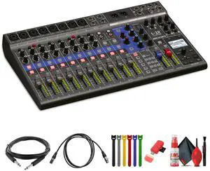 Zoom LiveTrak L-12-12-Channel Digital Mixer, Memory Card microSDXC 64GB, Bundle