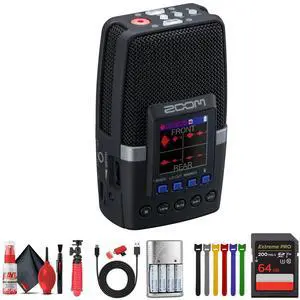 Zoom H2essential Multi-Mic32-Bit Float Handy Recorder + Bluetooth Adapter, Bundle