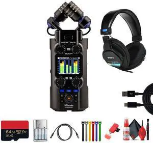 Zoom H5studio 4-Track Handy Recorder + MDR-7506 Stereo Headphones, Bundle