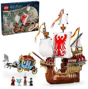 LEGO Harry Potter Triwizard Tournament: The Arrival, Harry Potter Collectible with Beauxbatons Carriage and Durmstrang Ship, Magical Gift for Boys & Girls, Harry Potter Toy for 10 Year Old Kids, 76440