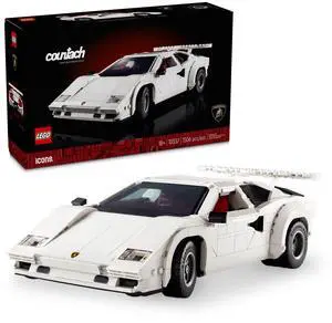 LEGO Icons Lamborghini Countach 5000 Quattrovalvole Model Car Kit - Collectible Building Set for Adults, Ages 18+ - Detailed Lamborghini Car Kit with Scissor Doors, V12 Engine, and More - 10337