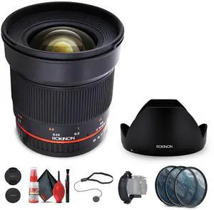 Rokinon 16mm f/2.0 ED AS UMC CS Lens for Fujifilm X Mount Bundle