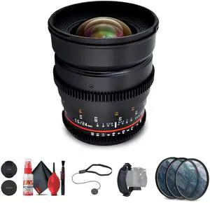 Rokinon 24mm T1.5 Cine ED AS IF UMC Lens for Nikon F Mount Bundle
