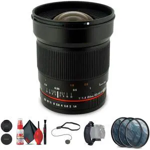 Rokinon 24mm f/1.4 ED AS UMC Wide-Angle Lens for Sony Bundle