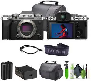 FUJIFILM X-T5 Mirrorless Camera Silver + XF 70-300mm f/4-5.6 R LM OIS WR Lens + More