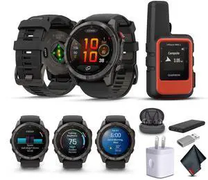 Garmin Fenix 8 Pro  51 mm, AMOLED, Sapphire, Carbon Gray DLC Titanium with Black/Pebble Gray Silicone Band