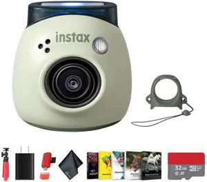 FUJIFILM INSTAX Digital Camera (PistachioGreen), Memory Card Wallet, Memory Card