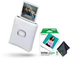 FUJIFILM INSTAX SQUARE LINK Smartphone Printer (Ash White), instax Film