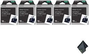 Pack of 5 FUJIFILM INSTAX SQUARE Monochrome Instant Film (10 Exposures)