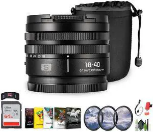Panasonic Lumix S 18-40mm f/4.5-6.3Lens, 64GB Extreme PRO UHS-I SDXC Memory Card