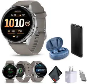Garmin Venu 4, 45mm, Advanced Health and Fitness GPS Smartwatch, Bright and Colorful Display, Built-in Flashlight, 12 Days of Battery Life, Silver with Silver Gray Silicone Band