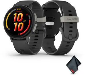 Garmin Bounce 2, Kids Smartwatch, Slate Gray, Microfiber Cleaning Cloth