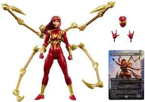 Spider-Man Marvel Legends Series Magic: The Gathering Mary Jane Watson (Iron Spider), 6-Inch Action Figure & Exclusive Foil Collectible Card Game Trading Card