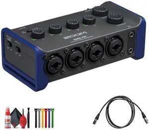 Zoom AMS-44 USB Audio Interface, 10 Ft XLR Cable