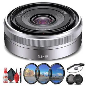 Sony E 16mm f/2.8 Lens  + Filter Kit + Cap Keeper + Cleaning Kit