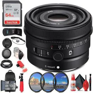Sony FE 50mm f/2.5 G Lens + Filter Kit + BackPack + 64GB Card + More