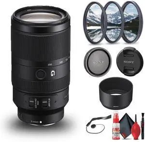 Sony E 70-350mm f/4.5-6.3 G OSS Lens (SEL70350G) + Filter Kit + Cap Keeper - Bundle
