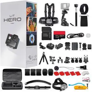 GoPro LIT HERO Compact - Waterproof Action Camera 50 In 1 Accessory Bundle + More
