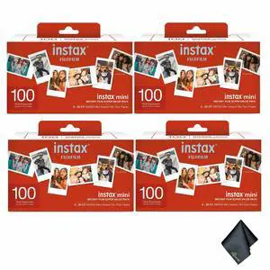 4xFujifilm Instax Mini Instant Film- Super Value Pack- 100 Exposures, Microfiber Cleaning Cloth, Bundle 4xFujifilm Instax Mini Instant Film- Super Value Pack- 100 Exposures, Microfiber Cleaning Cloth, Bundle