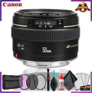 Canon EF 50 1.4 USM 58MM Lens (International Model) + 3pcs UV Lens Filter Kit + Cleaning Kit