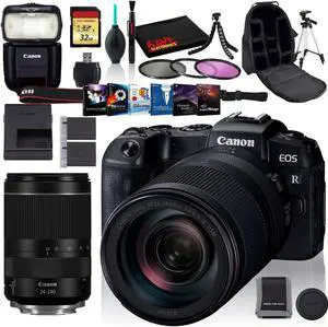 Canon EOS RP Mirrorless Digital Camera with 24-240mm Lens, Memory Kit, Tripod Set, Flash, Editing Software, and MORE