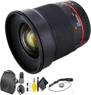 ROKINON 16MM f/2.0 Fuji X Mount + Deluxe Lens Cleaning Kit Bundle