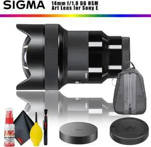 Sigma 14mm f/1.8 DG HSM Art Lens for Sony E + Backpack + Cleaning Kit