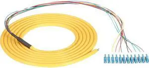 Black Box Network Services FOPT50S1-LC-12YL-3 Single-Mode Fiber Optic Pigtail - Yellow, 12-Strand