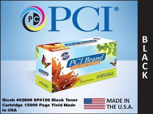 PCI 402809-PCI Toner Cartridge, Black for Ricoh SP4100 Printer