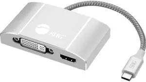 USB-C TO 3-IN-1 MULTIPORT VIDEO ADAPTER WITH PD CHARGING - DVI/HDMI/VGA