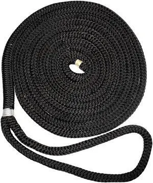 New England Ropes 3/8" X 15' Nylon Double Braid Dock Line - Black
