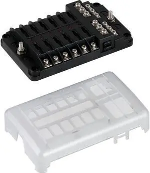Sea-Dog Blade Style LED Indicator Fuse Block w/Negative Bus Bar - 12 Circuit