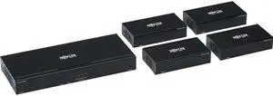 Tripp Lite B127-004-H4H 125 ft. HDMI Over Cat6 Splitterextender Kit with PoC, 4 Ports 4K x 2K - 60Hz, 4-4-4, TAA, Black
