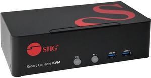 SIIG 2-Port DVI Dual-Link Smart Console KVM Switch with USB 3.0 and Multimedia Ports