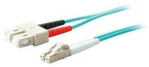 Addon 6M Lc (Male) To Sc (Male) Aqua Om3 Duplex Fiber Ofnr (Riser-Rated) Patch Cable