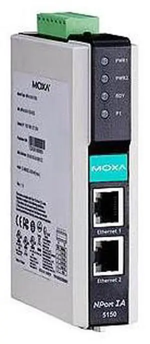 Moxa NPort IA-5150I-S-SC - 1-port RS-232/422/485 serial device server with 2 KV isolation, 100M Single mode Fiber, SC connector